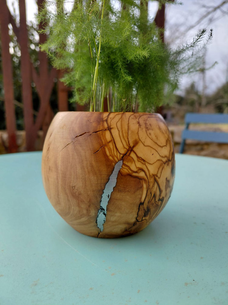 Cache-pot en bois Cache-pot décoratif en bois artisanal
