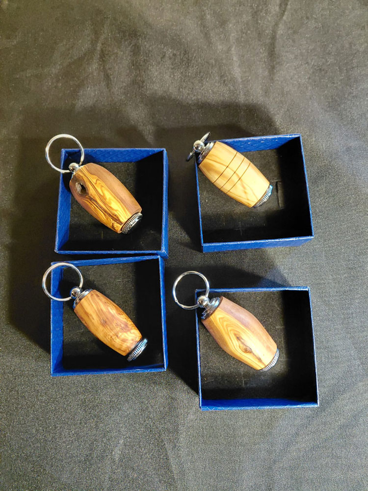 Porte-clés en bois artisanal Porte-clés artisanal en bois tourné