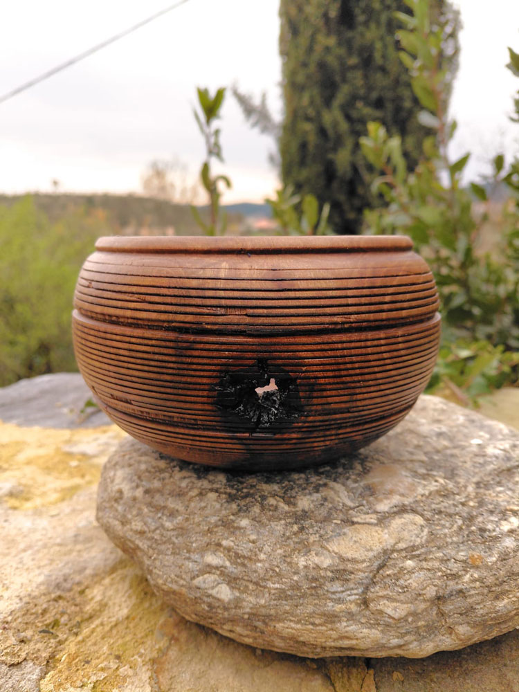 Pot décoratif en bois Pot décoratif artisanal en bois tourné